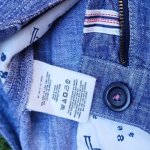 Pilcro Linen Wide Straight Leg Pants Blue Size 4 - Picture 12 of 16